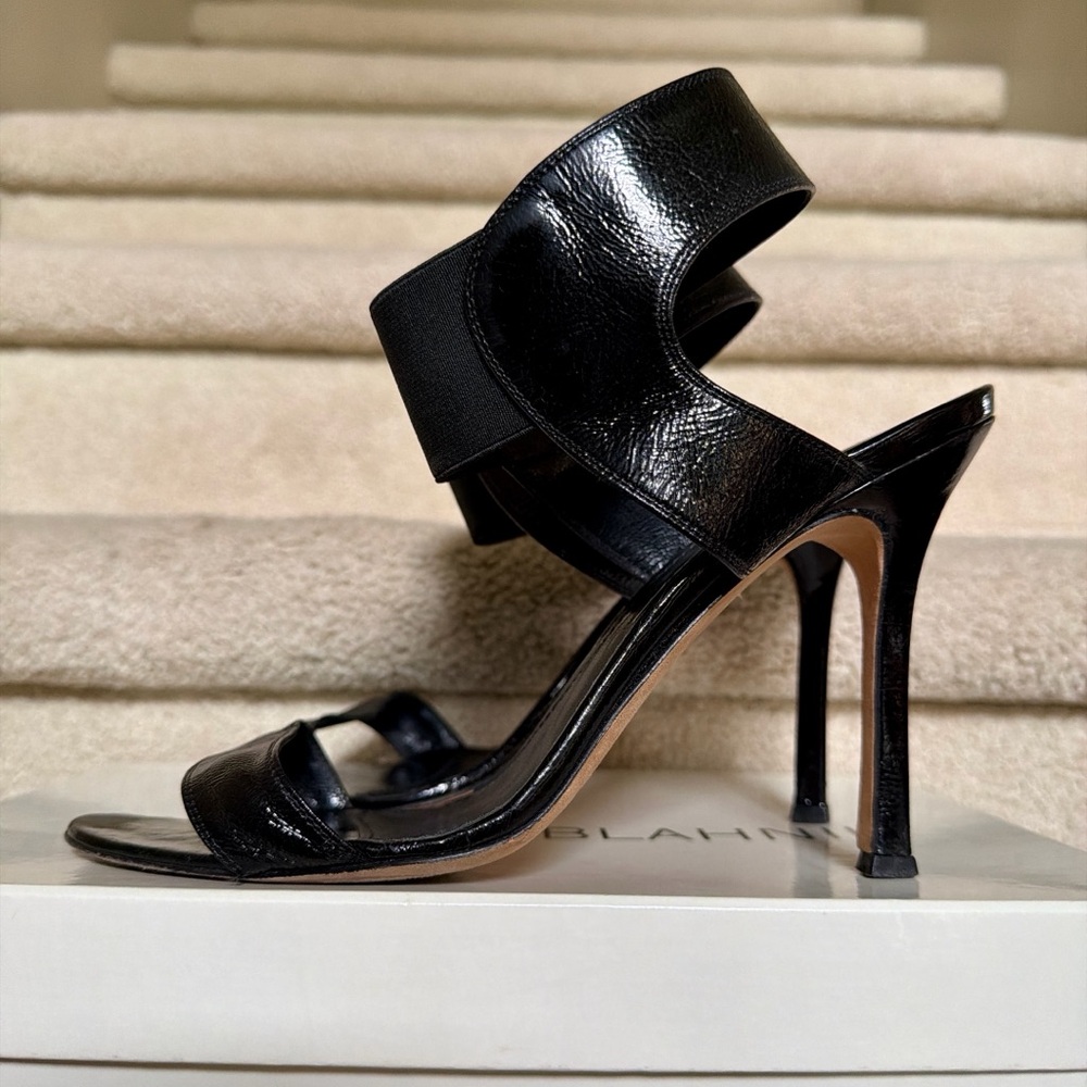 Manolo Blahnik Black Strappy Heels